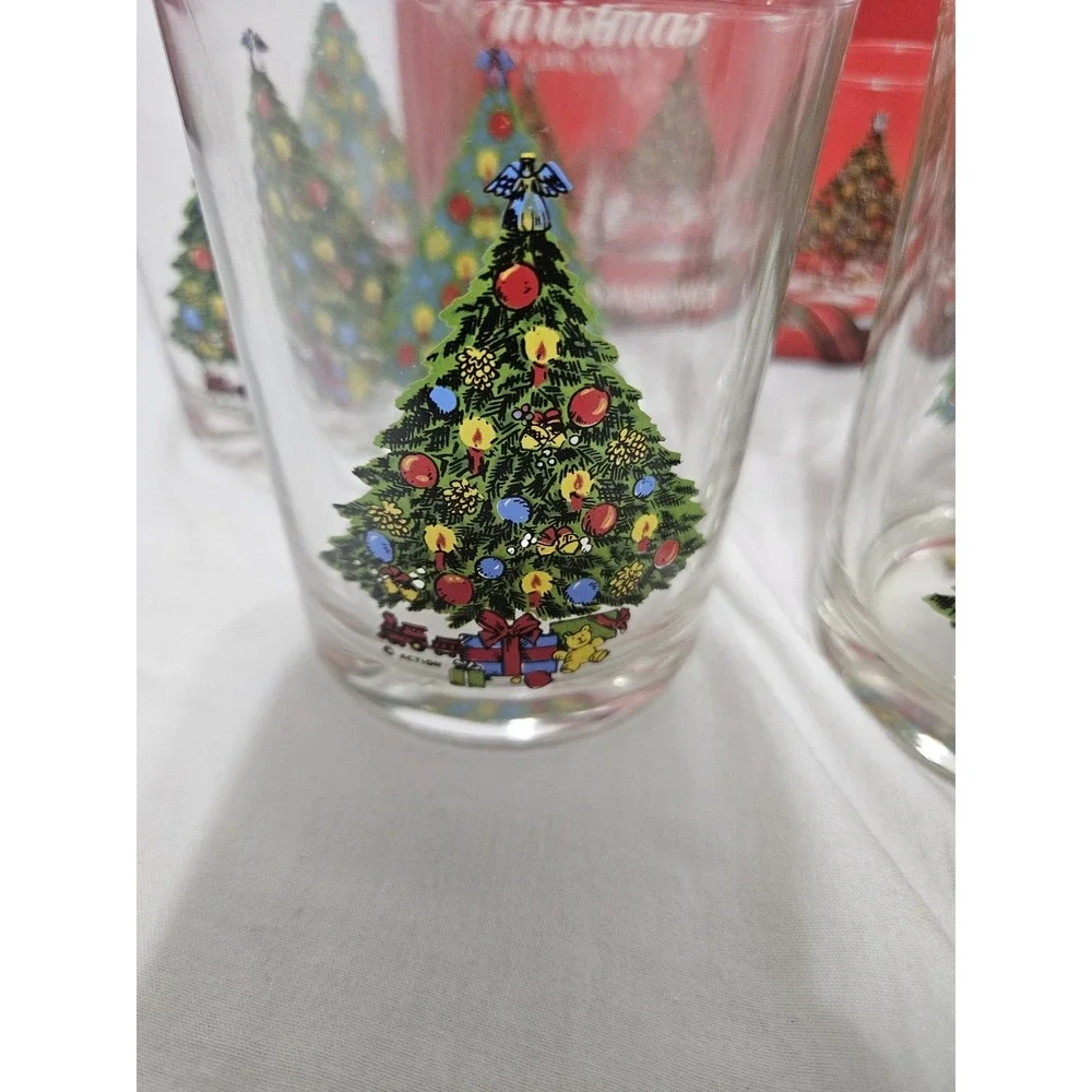 Vintage Carlton Christmas Tree Double Old-Fashioned Rock Glass